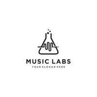 musik labb notera minimalistisk logotyp design ikon vektor