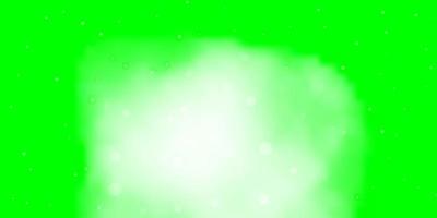 ljusgrön vektorbakgrund med små och stora stjärnor. vektor