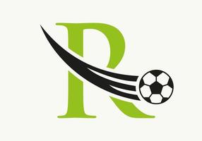 brev r fotboll fotboll logotyp. fotboll klubb symbol begrepp av fotboll team ikon vektor