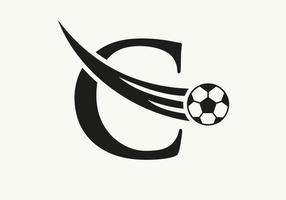 brev c fotboll fotboll logotyp. fotboll klubb symbol begrepp av fotboll team ikon vektor
