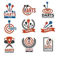 dart spel eller professionell sporter, dartboard Göra vektor