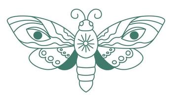 magisches symbol der todesmotte, lepidoptera-skizze vektor