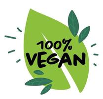 veganes Label von 100 Prozent natürlich und biologisch vektor