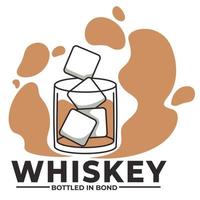 whisky flaska i obligation alkoholhaltig dryck bryggning vektor