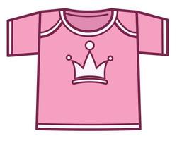 rosafarbenes T-Shirt für kleine Prinzessin, Mädchenkleidungsvektor vektor