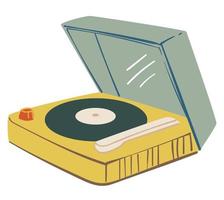 musik hören auf vinylplatte mit spielervektor vektor