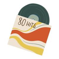 årgång vinyl tallrik med träffar av åttiotalet 80s vektor