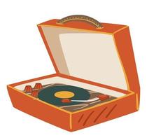 gammal skola vinyl spelare med tallrik och nål vektor