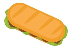 Sandwich mit Brot, Salatblatt und Fleischvektor vektor