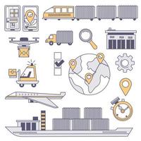 weltweite Logistik und Warentransport vektor