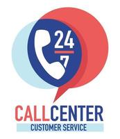 Call Center Kundenservice 24 7 Kundensupport oder Hotline vektor