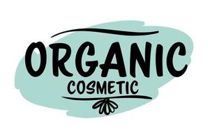 organisk kosmetisk märka eller produkt emblem med blomma vektor