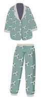trendiges Pyjama-Set aus Hose und Hemd, Unisex-Nachtwäsche vektor