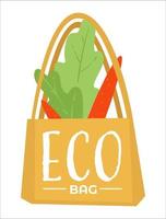 eco väska tillverkad av tyg trasa, ekologiskt vänlig paket vektor