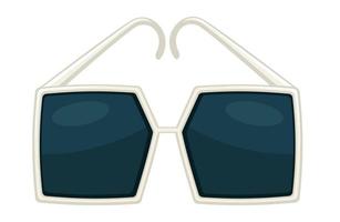 quadratische Retro-Sonnenbrille, modischer Accessoires-Vektor der Retro-Brille vektor