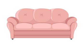 Sofa mit weichen Kissen, klassische Couch, Möbelvektor vektor