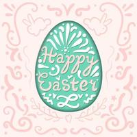 vintage glad påsk bokstäver i ägg med kaniner vektor