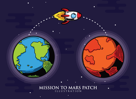Mission zum Mars-Fleck vektor
