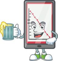 vertikaler Tablettenvektor des Diagramms nach unten vektor