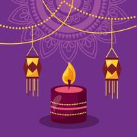 glückliches diwali Festivalplakat flaches Design vektor