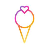 Eis Symbol Farbverlauf Stil Valentinstag Illustration Vektorelement und Symbol perfekt. vektor