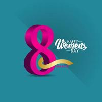 glückliche Frauentagsfeier 8. März Vektorschablonen-Designillustration vektor