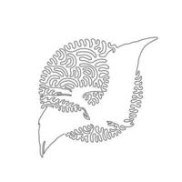Single Swirl Continuous Line Drawing von geflügelten Reptilien abstrakte Kunst. kontinuierliche Linie zeichnen Grafikdesign Vektor Illustration Stil von breit geflügelten Flugsauriern für Symbol, Zeichen, Logo, moderne Wanddekoration