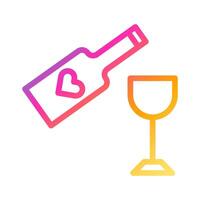 Wein-Symbol Farbverlauf Stil Valentinstag Illustration Vektorelement und Symbol perfekt. vektor