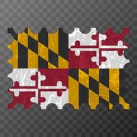 Briefmarke mit Grunge-Flagge des Staates Maryland. Vektor-Illustration. vektor