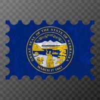 porto stämpel med Nebraska stat grunge flagga. vektor illustration.
