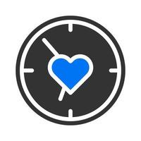 klocka ikon fast blå grå stil valentine illustration vektor element och symbol perfekt.
