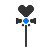 Süßigkeiten-Symbol solide blau grau Stil Valentinstag Illustration Vektorelement und Symbol perfekt. vektor