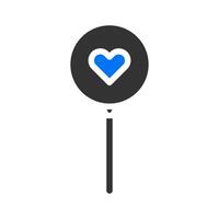 ballong ikon fast blå grå stil valentine illustration vektor element och symbol perfekt.