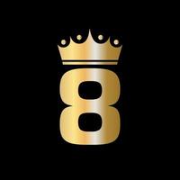 Letter 8 Charity Crown Logo-Design mit Einheitssymbol-Vektorvorlage vektor