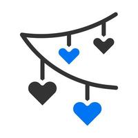 dekoration ikon fast blå grå stil valentine illustration vektor element och symbol perfekt.
