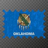 Briefmarke mit Grunge-Flagge des Staates Oklahoma. Vektor-Illustration. vektor