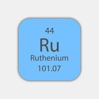 Ruthenium-Symbol. chemisches Element des Periodensystems. Vektor-Illustration. vektor