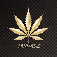 Cannabis kalligraphische Logo-Beschriftung vektor