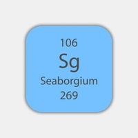 seaborgium symbol. kemiskt element i det periodiska systemet. vektor illustration.