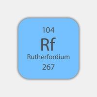 Rutherfordium-Symbol. chemisches Element des Periodensystems. Vektor-Illustration. vektor