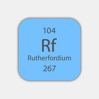 rutherfordium symbol. kemiskt element i det periodiska systemet. vektor illustration.