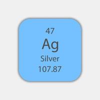 silbernes Symbol. chemisches Element des Periodensystems. Vektor-Illustration. vektor
