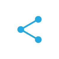 eps10 blå vektor dela med sig knapp abstrakt ikon eller logotyp isolerat på vit bakgrund. dela med sig symbol i en enkel platt trendig modern stil för din hemsida design, och mobil app