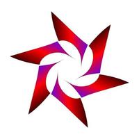 skuggad geometrisk stjärnsymbol i röd lila färg vektor