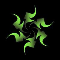 abstraktes Symbol bedeckt in grüner fraktaler Sternform vektor