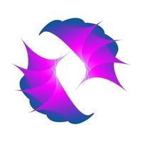 lila färg kreativ abstrakt logotyp insvept i 3d-effekt vektor