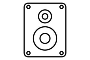 Grundlegende Abbildung des Soundbox-Symbols. Symbol für Multimedia, Musik. Liniensymbolstil. einfaches Vektordesign editierbar vektor