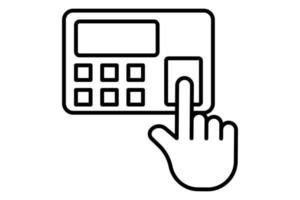Abbildung des Fingerabdruckscanner-Symbols. Symbol für Multimedia. Liniensymbolstil. einfaches Vektordesign editierbar vektor