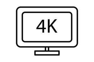 4k övervaka skärm ikon illustration. ikon relaterad till multimedia. linje ikon stil. enkel vektor design redigerbar