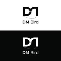 dm-Vektor-Vogel-Buchstaben-Logo, Bilder, Bilder, Symbol, Vektorvorrat, Form, Elemente, Designs, Stock-Fotos, Tempel vektor